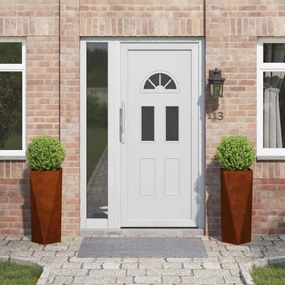 vidaXL Floreira 2 pcs Ferro Enferrujado 30 x 30 x 75 cm