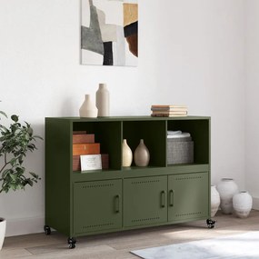 Aparador 100,5x39x72 cm aço verde-azeitona