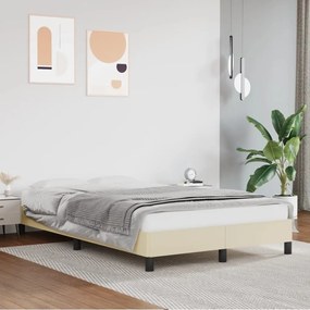 Estrutura de cama 120x200 cm couro artificial cor creme