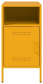 Mesas de cabeceira 2 pcs 36x39x68 cm aço amarelo mostarda