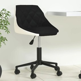 vidaXL Cadeira de escritório giratória couro artificial preto e branco
