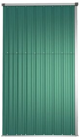 Abrigo ferramentas jardim 225x89x161cm aço galvanizado verde