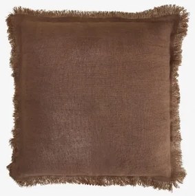 Almofada Quadrada 45x45 Cm Em Linho Glenfern Castanho Cacau Escuro - Sklum