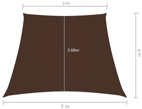 Para-sol estilo vela tecido oxford trapézio 3/5x4 m castanho
