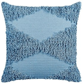 Almofada decorativa em algodão azul 45 x 45 cm RHOEO Beliani