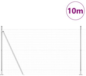 Cerca Euro com 7 Postes Flangeados 1,6x10 m de Aço Galvanizado
