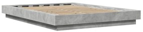Estrutura de cama 140x200 cm derivados de madeira cinza cimento