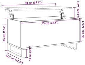 Mesa de centro 90x44,5x45 cm derivados de madeira preto