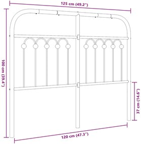 Cabeceira de cama 120 cm metal preto