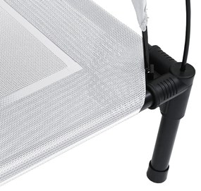 Cama Elevada para Cães com Teto Removível Cinza Prateado XL Aço