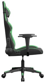 Cadeira gaming couro artificial preto e verde