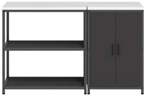 Conjunto de Armazenamento de Cozinha com prateleira 2 pcs Preto