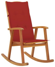 3064185 vidaXL Cadeira de baloiço com almofadões madeira de acácia maciça