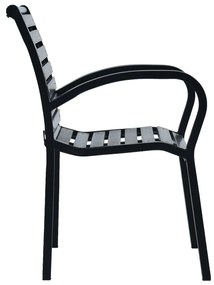 Cadeiras de jardim 2 pcs aço e WPC preto