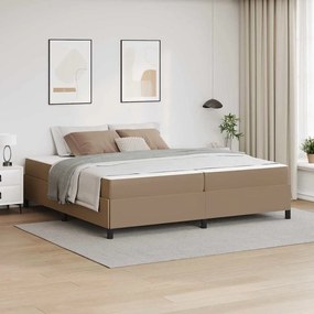 vidaXL Estrutura da Cama com colchão Cappuccino 200 x 200 cm tecido