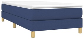 Cama com molas/colchão 90x190 cm tecido azul