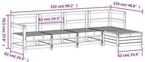 5 pcs conjunto de sofás para jardim madeira de pinho maciça