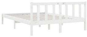 Estrutura de Cama Jane em Madeira de Pinho - 140x200 cm - Branco - Des