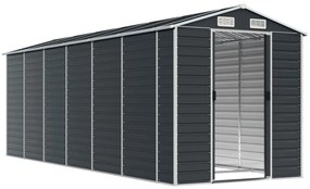 Abrigo de jardim 191x555x198 cm aço galvanizado antracite