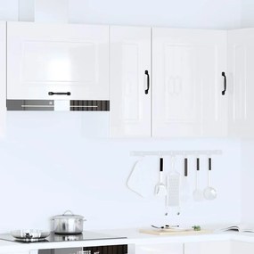 Armário de parede de cozinha Kalmar branco alto brilho