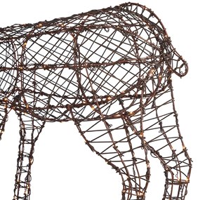 Candeeiro de pé Rena em rattan castanho incluindo LED IP44 - Flossie