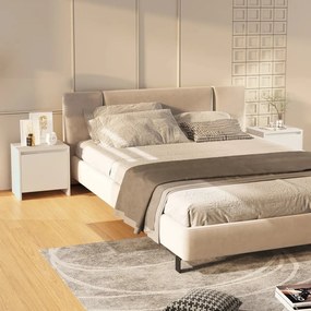 vidaXL Mesa de cabeceira 2 pcs derivados de madeira cinza cimento