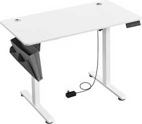 Secretária elétrica com altura ajustável eletricamente 60,1 x 120,1 x (72,1-120,1) cm branco