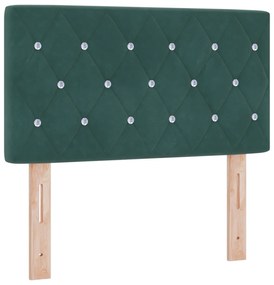 Cama Box Spring vidaXL com Colchão Verde Escuro 80x200 cm Veludo