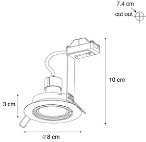 Foco embutido moderno Cinza-escuro GU10 50 mm Redondo Inclinável - Edu Moderno