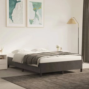 Estrutura de cama sem colchão 140x200 cm veludo cinzento-escuro