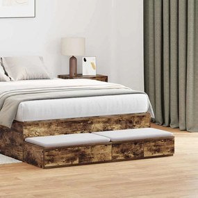 Gavetas de Cama vidaXL Carvalho Fumado 120x36,5x16,5 cm Madeira Engenharia