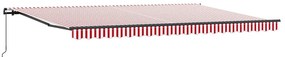 Toldo Retrátil Manual Vermelho e branco 500 × 300 cm