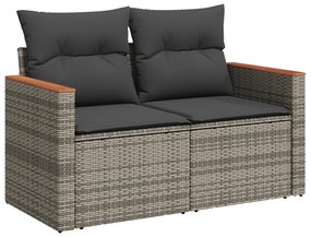 Conjunto de Sofás de Jardim vidaXL de 10 Peças com Almofadas Cinza Vim