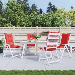 vidaXL Almofadões para cadeiras altas de jardim 4 pcs tecido vermelho