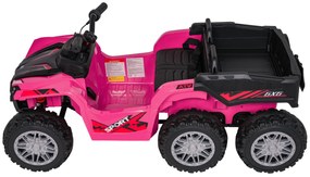 Moto 4 elétrica para crianças 12V 4x4 Sport TX ATV, Rodas Espuma EVA, assento couro ecológico Rosa