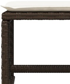 9 pcs conjunto jantar p/ jardim c/ almofadões vime PE castanho