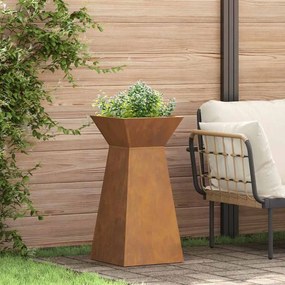 vidaXL Vaso de Pilar Prateado 35 x 35 x 73 cm Aço Corten