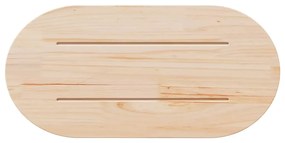 Tampo de mesa oval 60x30x2,5 cm madeira de pinho maciça branco