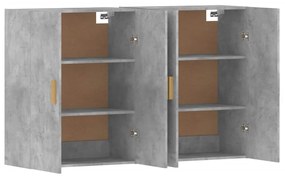 Móveis de parede 2 pcs derivados de madeira cinzento cimento