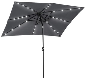 Chapéu de Sol com Luzes LED 268x205x248 cm Chapéu de Sol de Jardim Inc