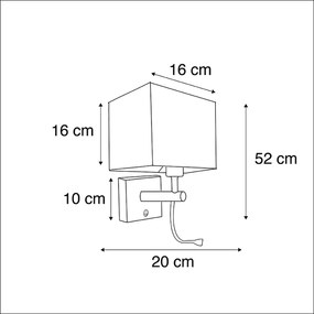 LED Candeeiro de parede inteligente preto com USB incl. Wifi A60 e GU10 - Zeno Moderno