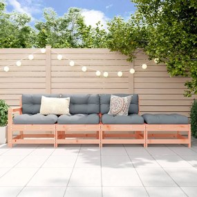 vidaXL 4 pcs conjunto lounge de jardim madeira de douglas maciça