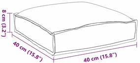 Almofadas de Palete para Assento 4 pcs Cinza 40x40x8 cm Tecido Oxford