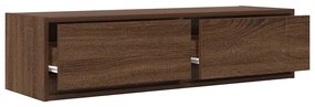 Estante de TV vidaXL Castanho Carvalho 100x31x25,5 cm Madeira de Engen