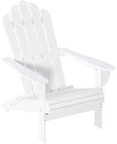 Outsunny Cadeira Adirondack de Madeira Dobrável Cadeira de Jardim com Apoio para os Braços e Encosto Alto para Terraço Balcão Exterior Carga Máx. 113kg 73x73x92cm Branco