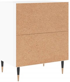 Mesa de cabeceira derivados de madeira branco brilhante