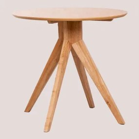 Mesa De Cozinha Redonda Ø80 Cm Em Madeira Sekiz Madeira Natural - Sklum