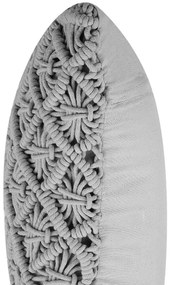 Almofada decorativa em macramé de algodão cinzento 45 x 40 cm KIZKALESI Beliani