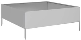 Canteiro elevado de jardim 100x100x25 cm aço galvanizado