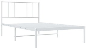 Estrutura de cama sem colchão com cabeceira 75x190 cm branco